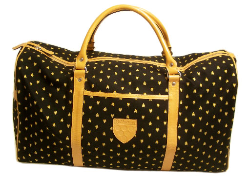 VALDROME Leather Traveling Bag (manade ,black x yellow)